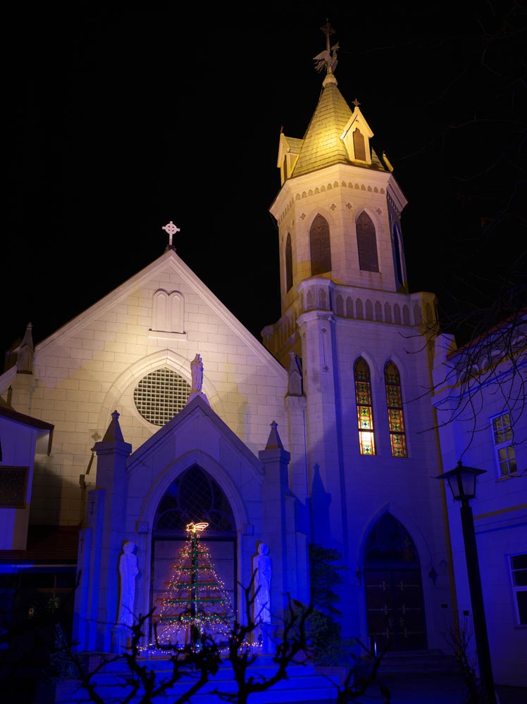 foto,tela,gratis,paisaje,fotografía,idea,Iglesia de Motomachi católica, Cristianismo, Iglesia, Puerto, Techo rojo