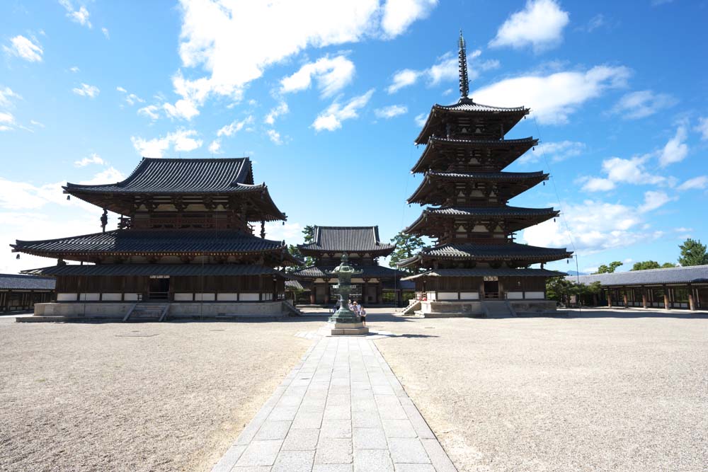 foto,tela,gratis,paisaje,fotografía,idea,Horyu - ji templo, Buddhism, Escultura, Cinco pagoda de Storeyed, Un templo interior