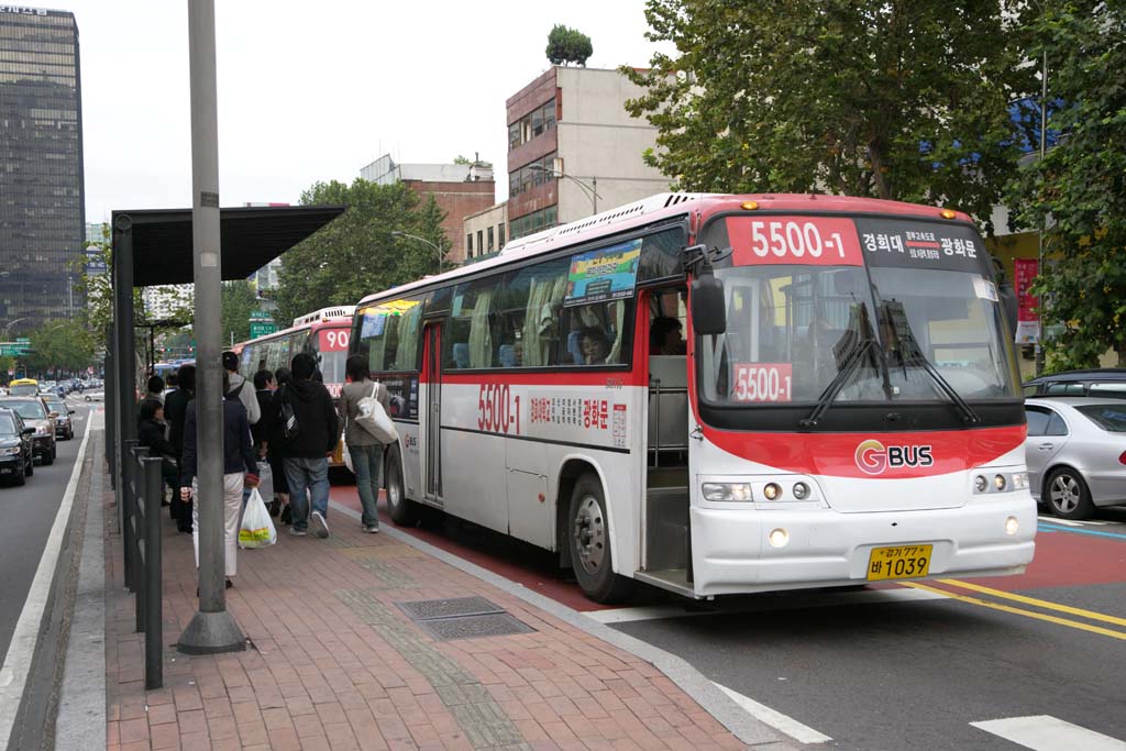 foto,tela,gratis,paisaje,fotografía,idea,Un autobús de ruta de Seúl, Autobús, Pasajero, Stop, Partida