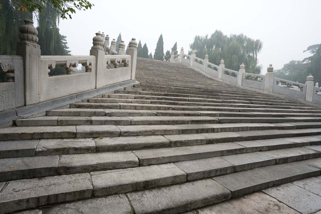 photo, la matière, libre, aménage, décrivez, photo de la réserve,Palais d'été et une moitié du pont mur, Escalier de pierre, Escalier, Ishibashi, Mur du demi-pont