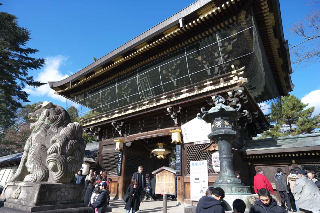 foto,tela,gratis,paisaje,fotografía,idea,Kitano Tenman-gu santuario de dos pisos puerta, Torii, (capseq), Kitano, Ciruelas