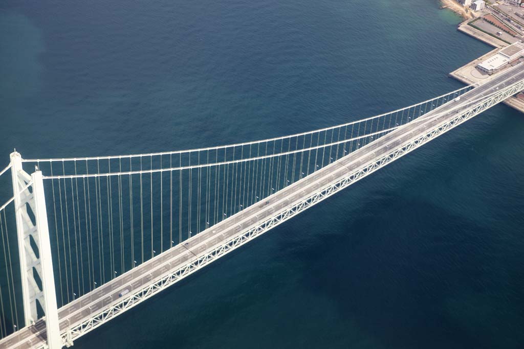 photo, la matière, libre, aménage, décrivez, photo de la réserve,Akashi Kaikyo pont, pont, pont suspendu, Awaji, Autoroute de tourbillon Kobe, Honshu Shikoku pont de la communication