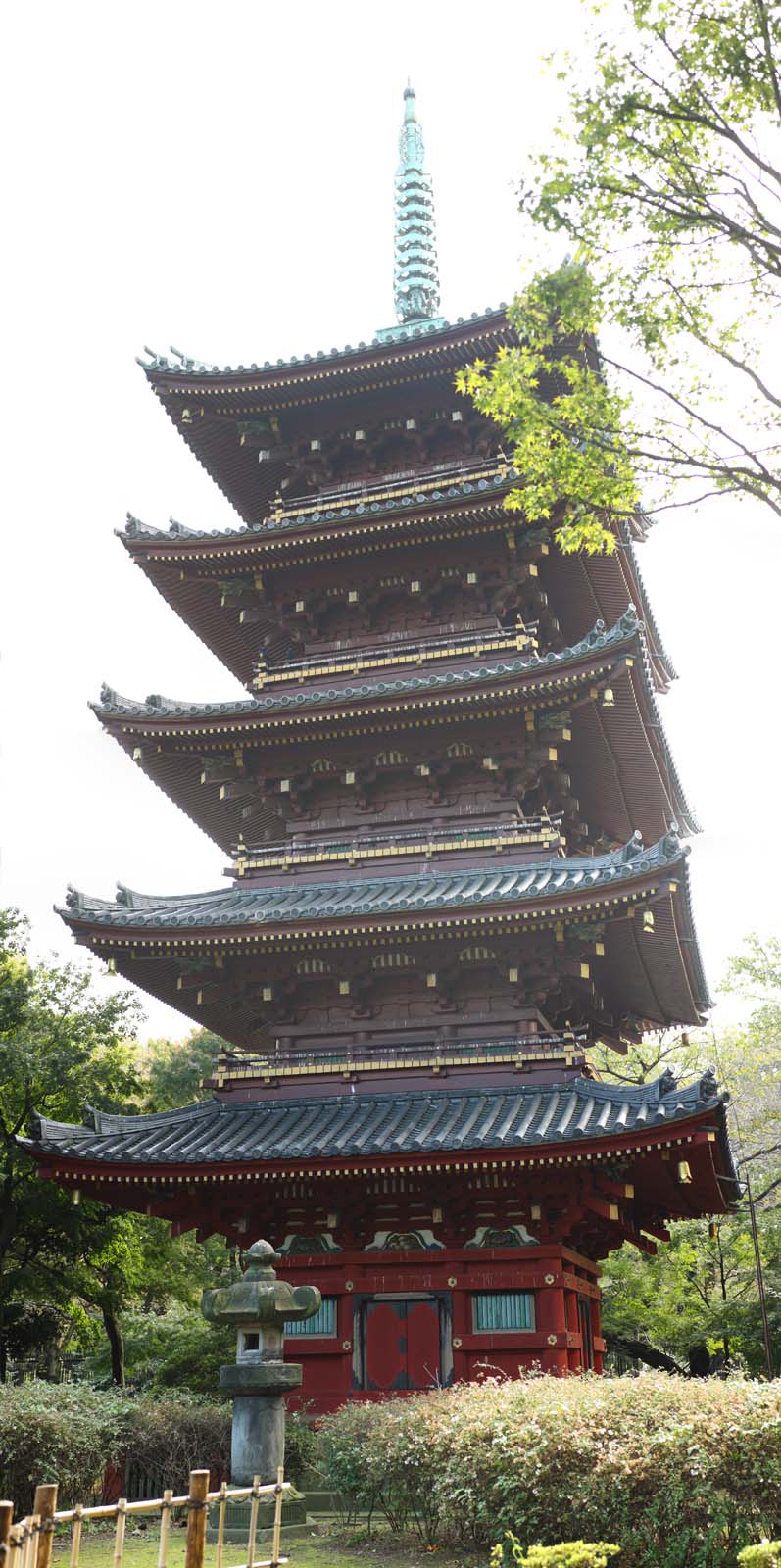 photo, la matière, libre, aménage, décrivez, photo de la réserve,Temple Kanei-ji cinq pagode Storeyed, Bouddhisme, Cinq pagode Storeyed, Chaitya, Je suis peint en rouge