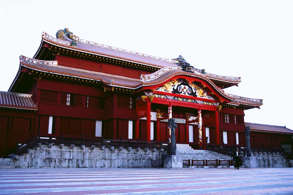 fotografia, material, livra, ajardine, imagine, proveja fotografia,Edifício Principal de Castelo de Shuri, vermelho, , , 