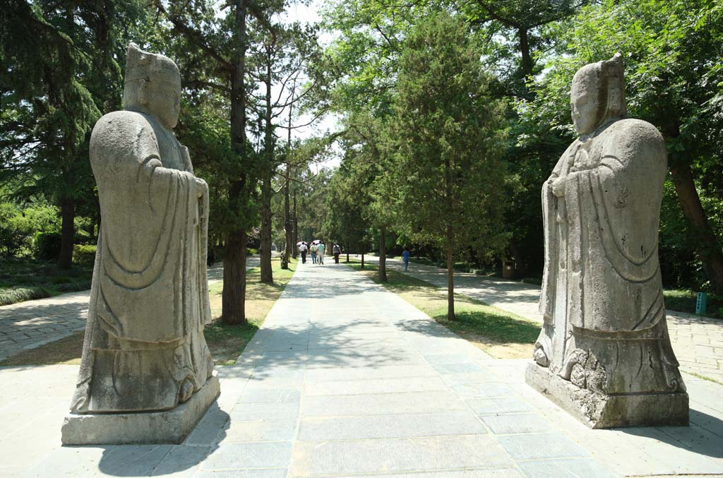 Foto, materiell, befreit, Landschaft, Bild, hat Foto auf Lager,Ming Xiaoling Mausoleum alter Männerverbindung Straßenschintoismus, Überreste, steinigen Sie Statue, Ein Ansatz zu einem Schrein, Welterbe