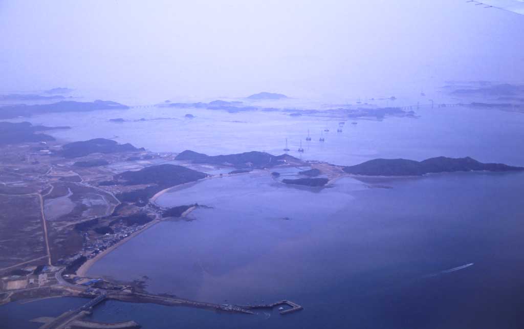 fotografia, materiale, libero il panorama, dipinga, fotografia di scorta,Sopra l'aeroporto di Incheon, mare, cielo, isola, 