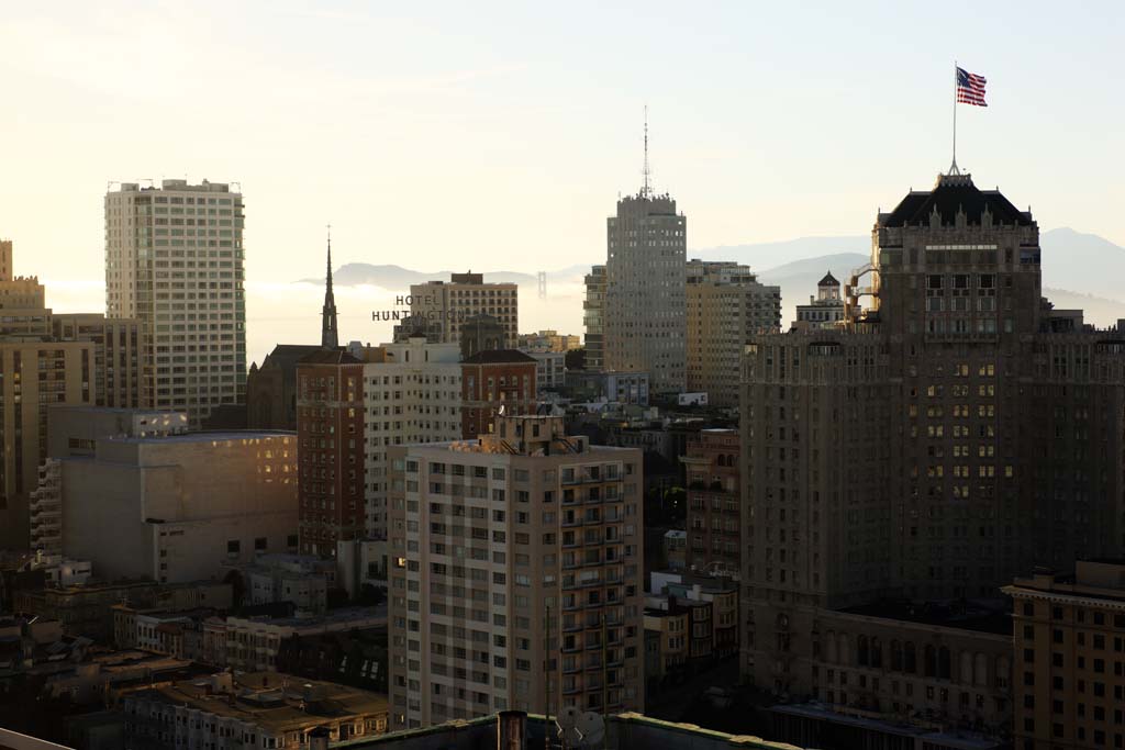 Foto, materiell, befreit, Landschaft, Bild, hat Foto auf Lager,Die Gebäudegruppe von San Francisco, Hochhaus, Im Stadtzentrum, Wohngebiet, Neigung