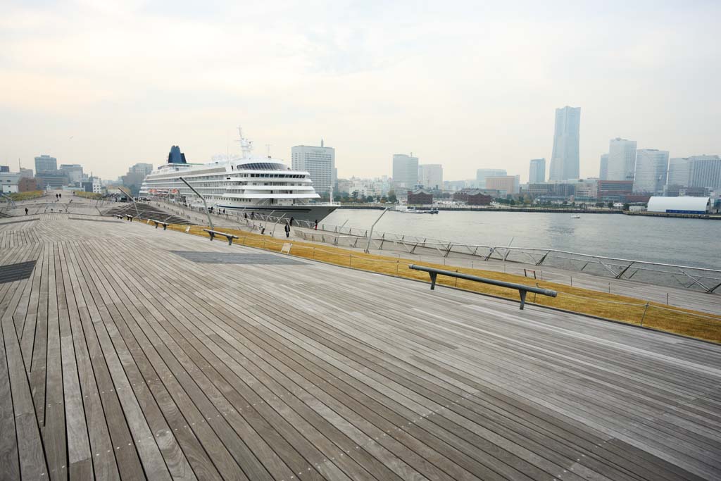 photo, la matière, libre, aménage, décrivez, photo de la réserve,Paquebot du passager luxueux Asuka II, La mer, bateau, grande jetée, Yokohama