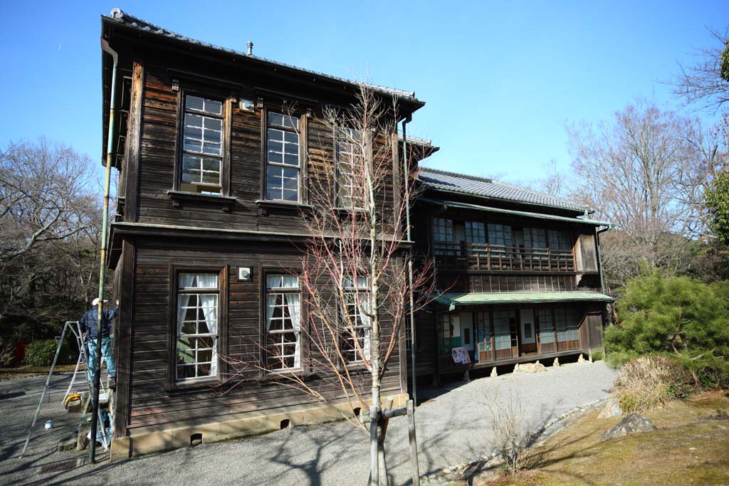 fotografia, materiale, libero il panorama, dipinga, fotografia di scorta,Un direttore Meiji-mura Villaggio Museo che impara abitazione ufficiale, costruendo del Meiji, L'occidentalizzazione, Edificio di occidentale-stile, Eredità culturale