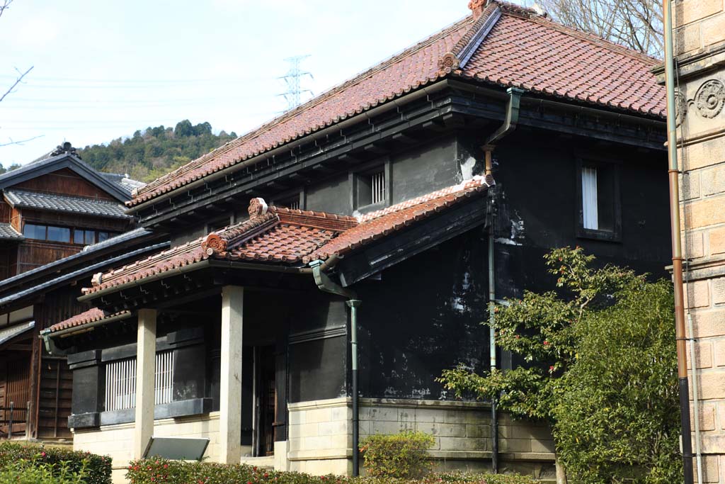 fotografia, materiale, libero il panorama, dipinga, fotografia di scorta,Meiji-mura Villaggio Museo Yasuda tiene denaro in banca Ramo di Aizu, costruendo del Meiji, L'occidentalizzazione, Edificio di occidentale-stile, Eredità culturale