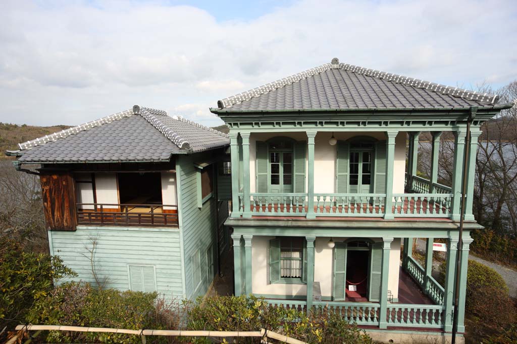 Foto, materiell, befreit, Landschaft, Bild, hat Foto auf Lager,Meiji-mura-Dorf Museum Yamate, Kobe Westerner-Haus, das Bauen vom Meiji, Die Verwestlichung, West-Stilgebäude, Kulturelles Erbe