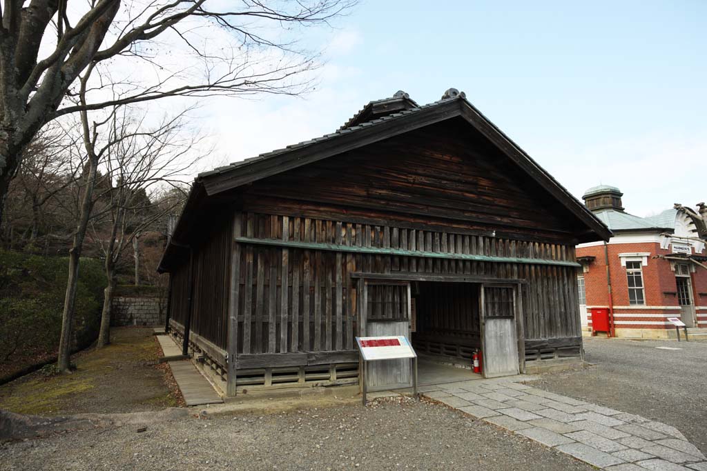 foto,tela,gratis,paisaje,fotografía,idea,Prisión racimo de residencia mezclado de Maebashi del museo de pueblo de Meiji - mura, Construcción del Meiji, La occidentalización, Llegue a un acuerdo entre japonés y estilos europeos, Herencia cultural