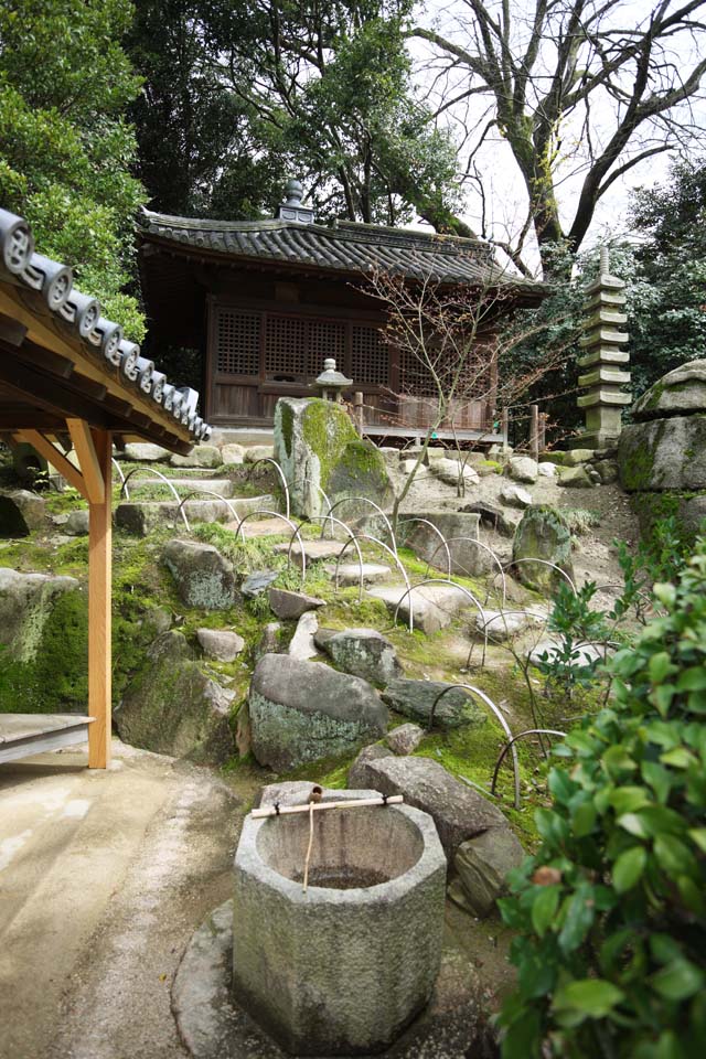 fotografia, materiale, libero il panorama, dipinga, fotografia di scorta,Koraku-en Garden tempio di occhiata amoroso, finestra di graticcio, Kannon immagina, lavabo, Architettura di tradizione