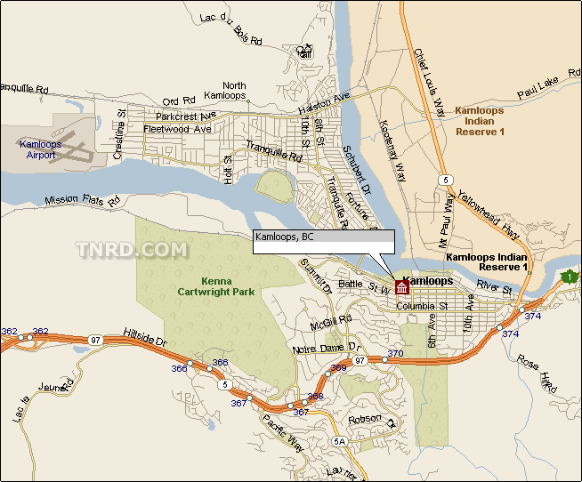 City of Kamloops Map