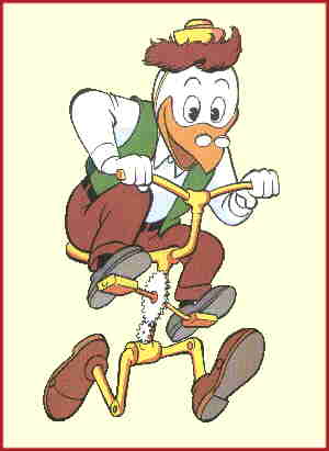 Gyro with using one of his inventions. Artist: Carl Barks.