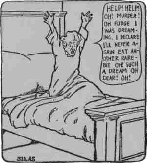 Waking from a rarebit-induced nightmare. Artist: Winsor McCay.