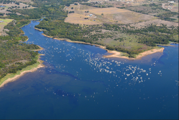 Lake Ray Roberts from the air