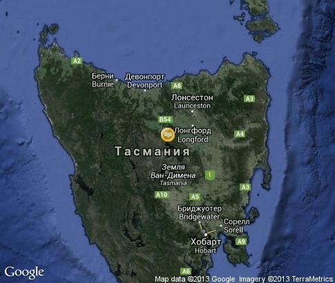 map: Water Bodies of Tasmania