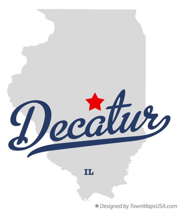 Map of Decatur Illinois IL