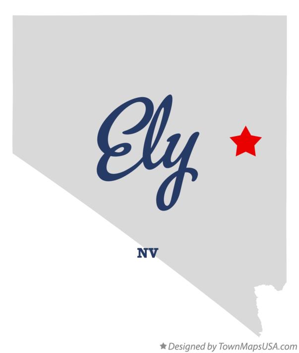 Map of Ely Nevada NV