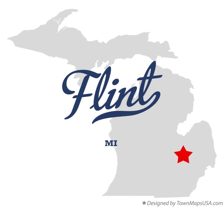 Map of Flint Michigan MI