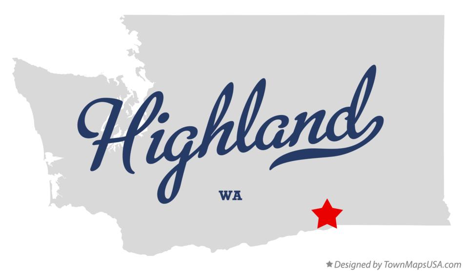 Map of Highland Washington WA