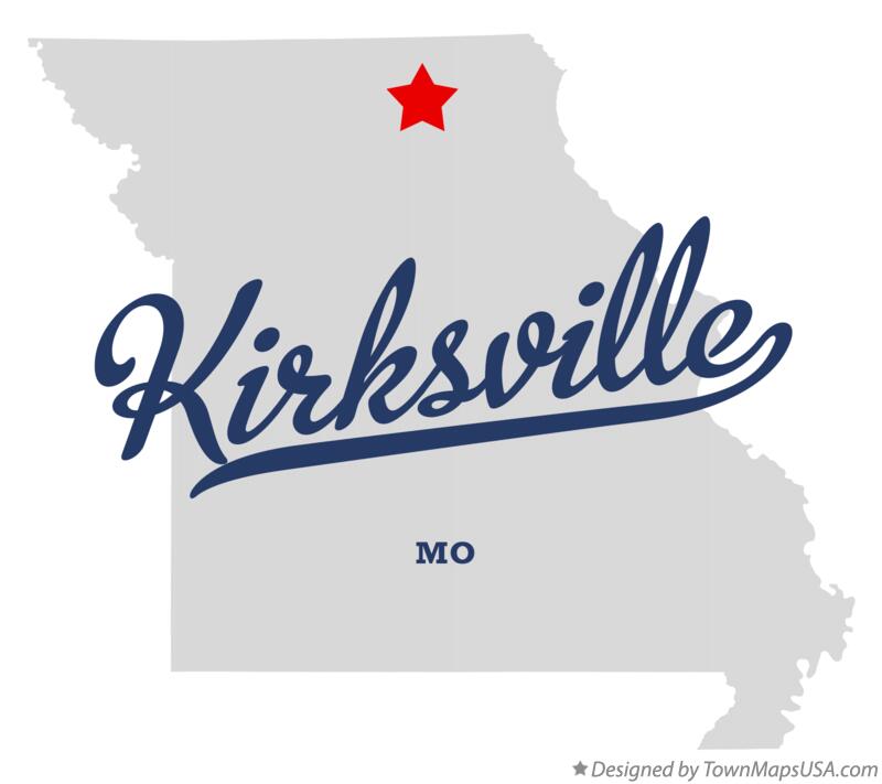 Kirksville Missouri MO Map professionally designed by GreatCitees.com.