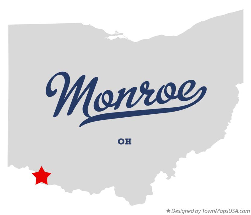 Map of Monroe Ohio OH