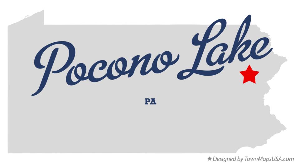 Map of Pocono Lake Pennsylvania PA