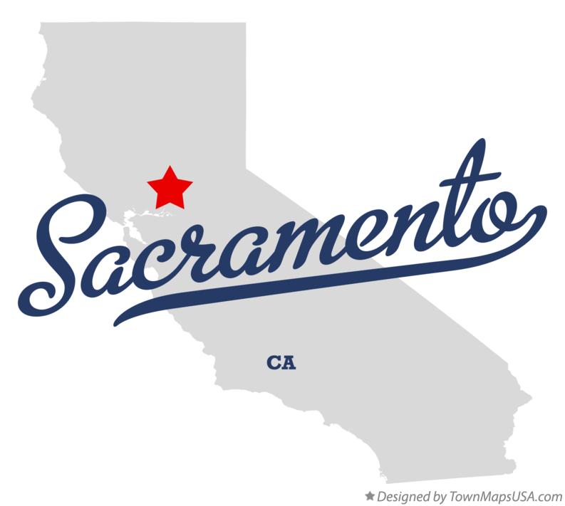 Map of Sacramento California CA