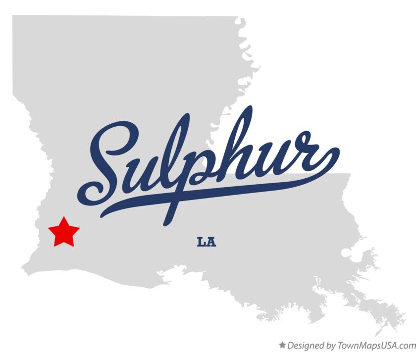 Map of Sulphur Louisiana LA