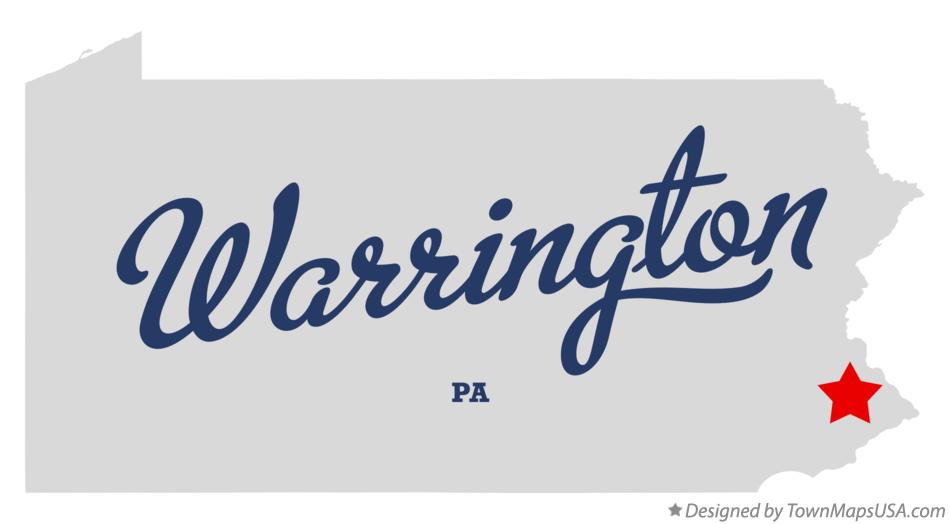 Map of Warrington Pennsylvania PA