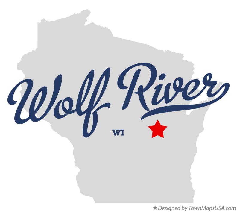 Map of Wolf River Wisconsin WI