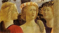 Piero della Francesca, The Baptism of Christ, detail (c. 1448-1450) - Tempera on panel, 168 x 116 cm, National Gallery, London
