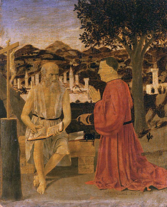 Piero della Francesca, St Jerome and a Donor, 1451, Panel, 49 x 42 cm; Gallerie dell'Accademia, Venice
