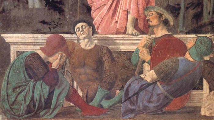 Piero della Francesca, The Resurrection of Christ (detail) (c.1420 - 1492), mural in fresco and tempera, Museo Civico, Sansepolcro
