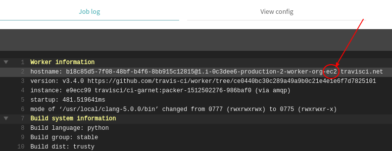 Infrastructure shown in hostname