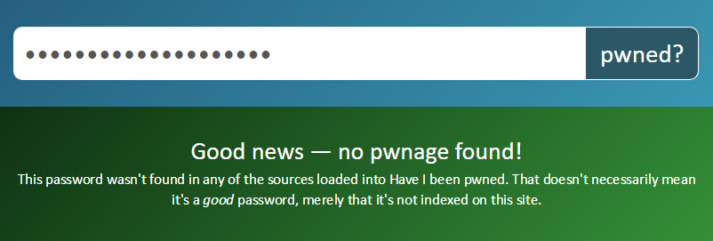 Password not pwned
