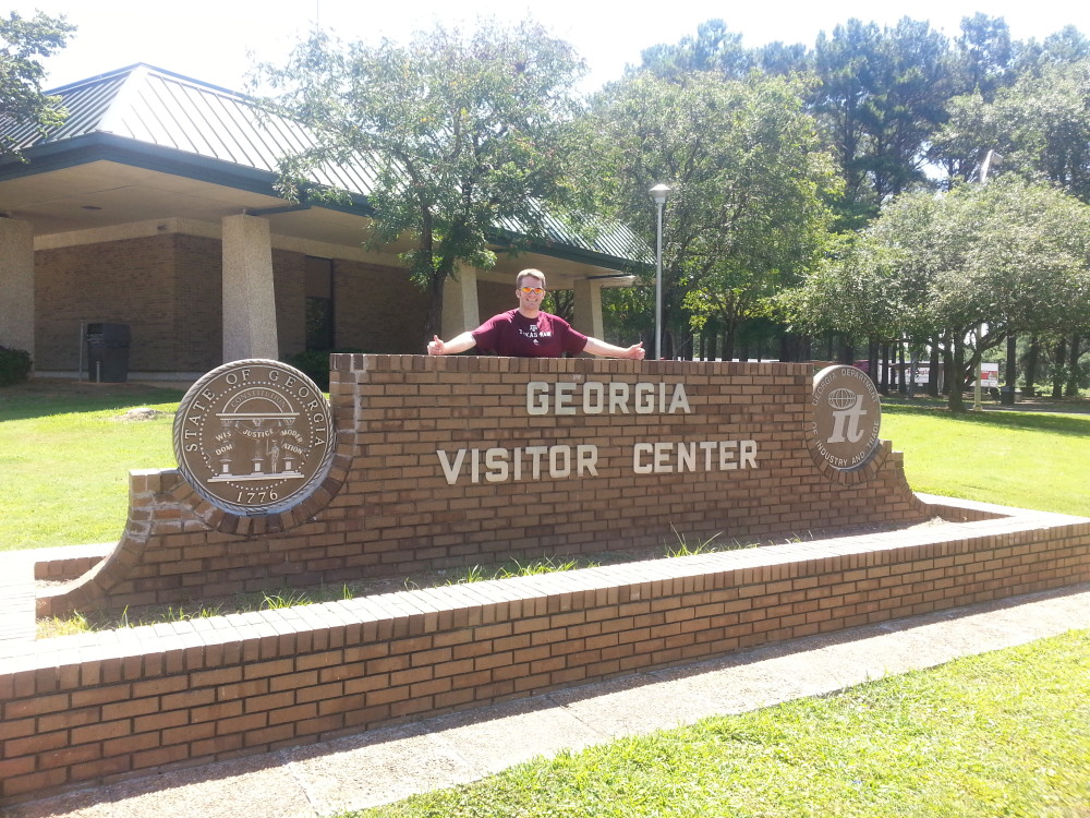 Had to get a picture behind the welcome sign.