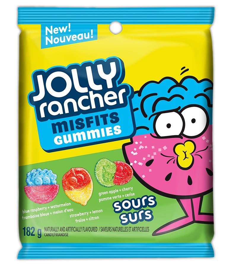 Jolly rancher bonbons gommeux misfits gummies - misfits gummies sours candy (182 g)