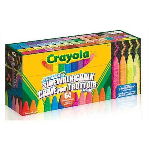64 Bâtons de craie lavable pour trottoir crayola - crayola ultimate chalk collection, 64/pack (64/pack)