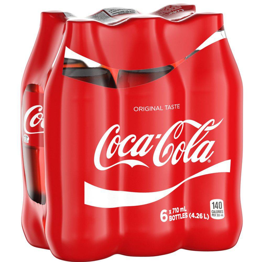 Coca-cola coke (6 x 710 ml) - original soft drink (6 x 710ml)