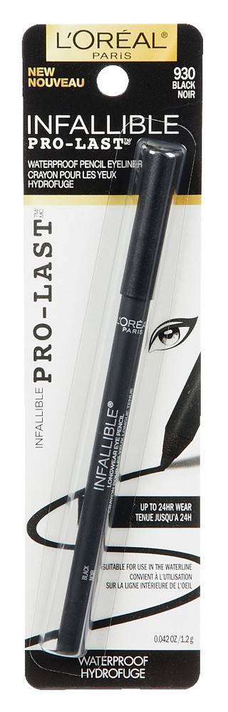 L'oréal paris crayon pour les yeux pro-last infallible, noir 930 (1,2g) - infallible pro-last eyeliner black 930 (1 ea)