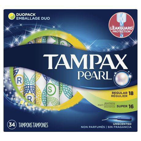 Tampax tampons en plastique non parfumés (34 unités) - plastic tampons unscented (34 units)