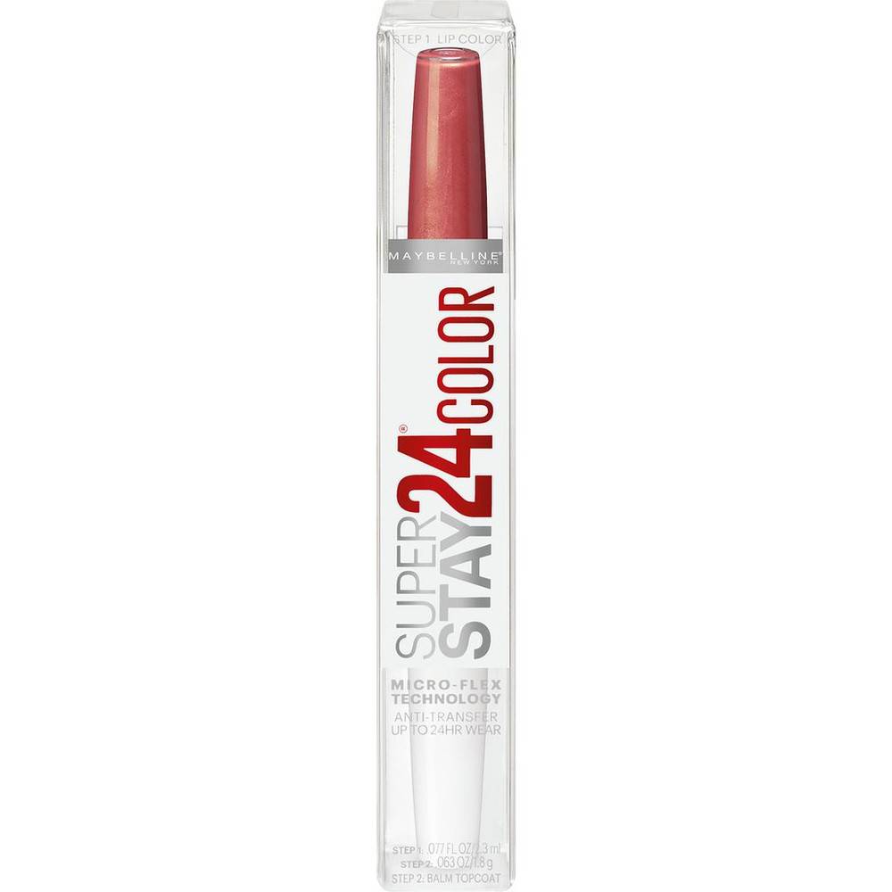 Maybelline rouge à lèvres et baume de finition super stay 24 color, continuous coral 020 (4,1g) - super stay 24 color lip color & balm topcoat 020 continuous coral (4.10 g)