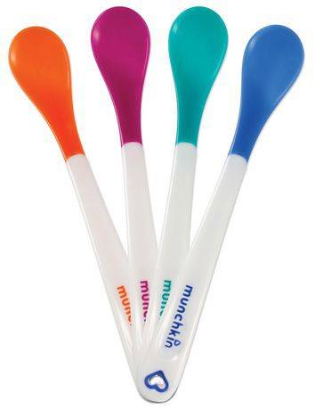 Munchkin cuillères thermosensibles de munchkin (paq. de 4) - white hot safety spoons - 4 spoons (soft-tip infant spoons that alert you when the food is too hot - because baby food only tastes good to babies.  it's the little things.)