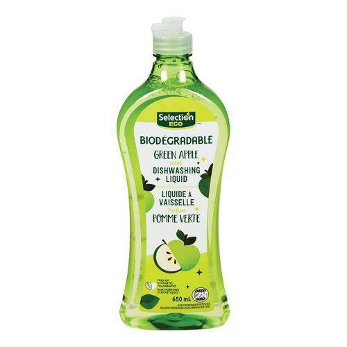 Selection liquide à vaisselle biodégradable parfum de pomme verte (650ml) - biodegradable liquid dishwashing green apple (650 ml)