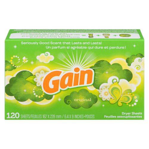 Gain feuilles d'assouplissement originales (120 unités) - dryer sheets, original (120 sheets)