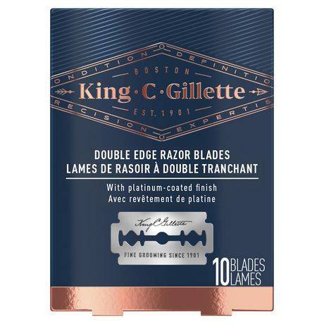 Gillette lames de rasoir à double tranchant (10unités) - king c.  men’s double edge safety razor blades (10 count)