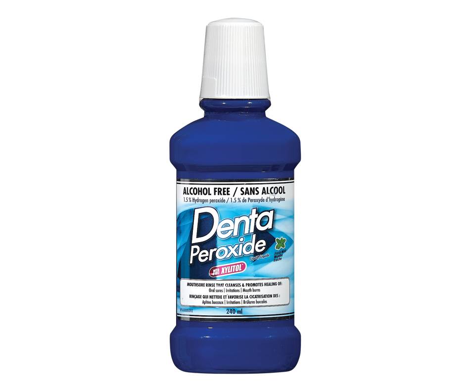 Denta peroxide liquide avec xylitol (240 ml, menthe) - liquid peroxide with xylitol (240 ml, mint)